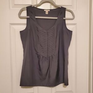 J Crew Size 0 Top Sleeveless Silk Grey Top